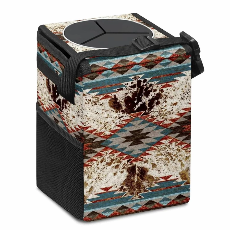 GACTIVITY Collapsible Waterproof Car Trash Can with Lid - Reusable Automotive Garbage Bin, Sea Turtle Design Car Organizer for Vehicle Storage