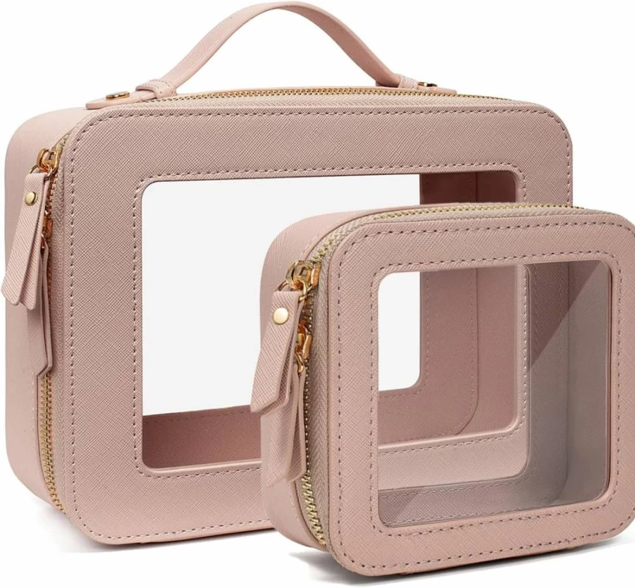 FFpaw Clear TSA Approved Makeup Bag - Small Travel Toiletry Organizer for Cosmetics, Essentials, Women & Men, Waterproof Pouch