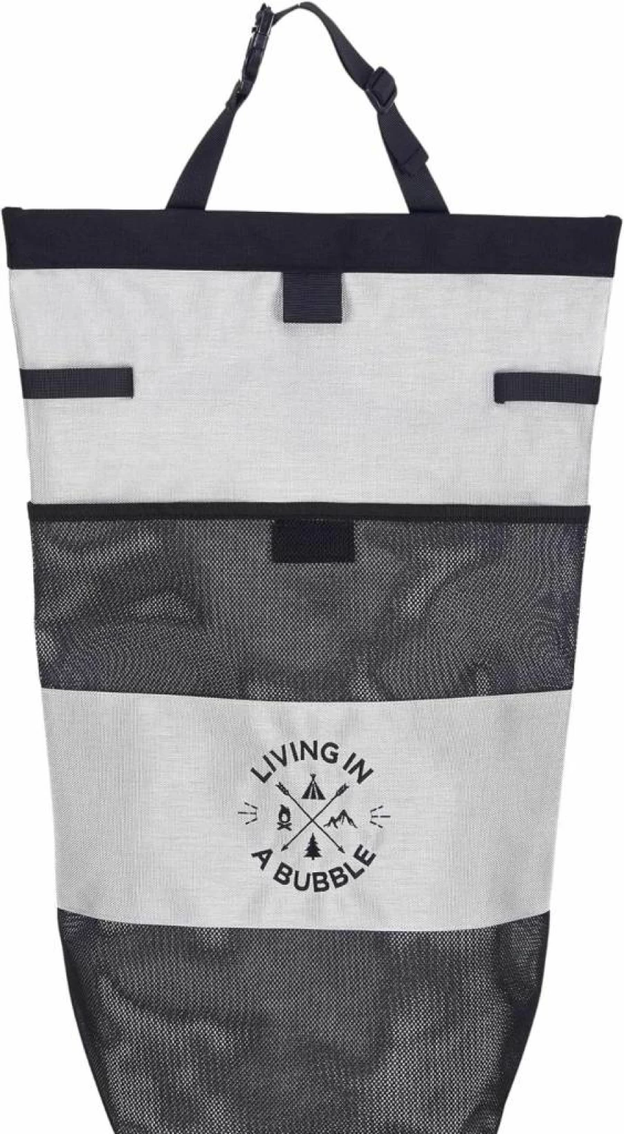 Living in a Bubble Car Seat Organizer with Magnetic Toiletry Bag & Multi-Pockets - Premium Backseat Storage for Campervans & Vehicles - Grey