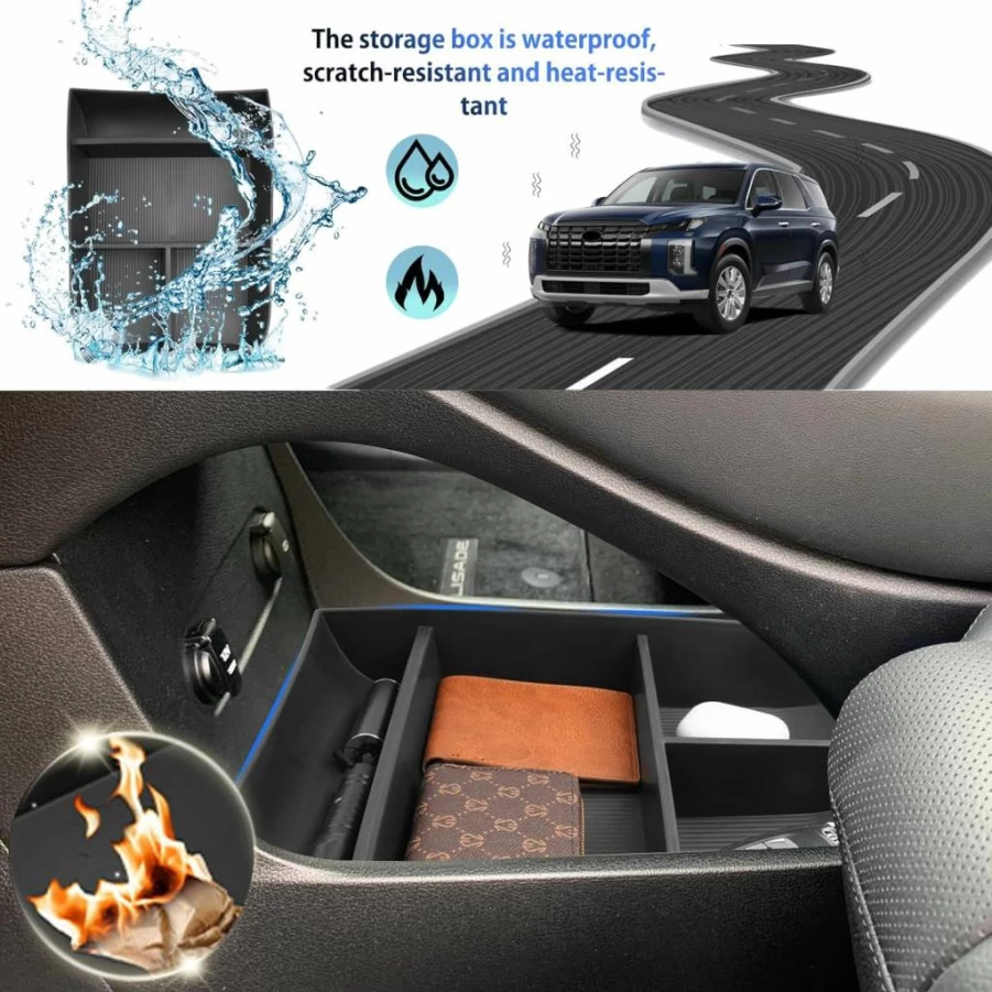 SHAOHAO Under Seat Organizer Tray for Hyundai Palisade 2023-2025 Models - Se, SEL, XRT, Limited & Calligraphy Trims - Custom Storage Insert Accessory