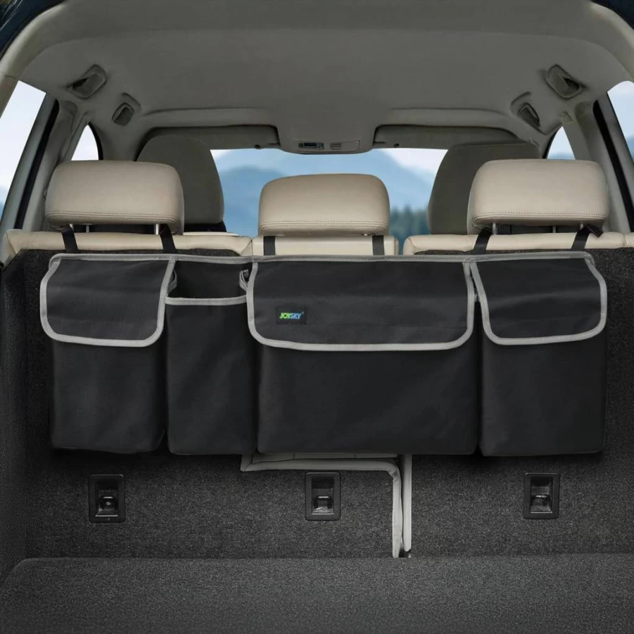 JOYSKY Collapsible Car Trunk Organizer with Large Pockets - Backseat Storage Bag for SUV, Truck & MPV - Space-Saving Vehicle Accessories
