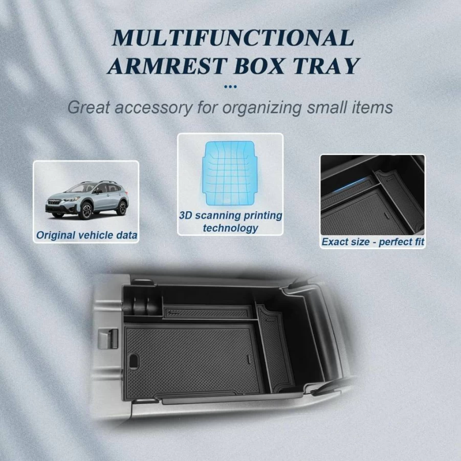 BIBIBO 2Pack Center Console Organizer Tray for 2023-2025 Subaru Crosstrek & 2024 Impreza, Double Layer Glove Box Insert Storage Pallet