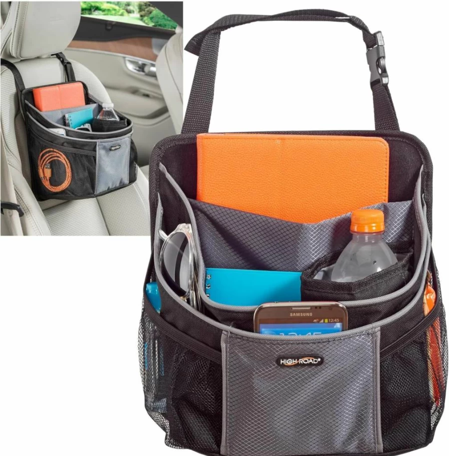 High Road DriverStash Car Seat Organizer with Insulated Cup Holder & 10 Pockets for SUVs, Trucks, Vans