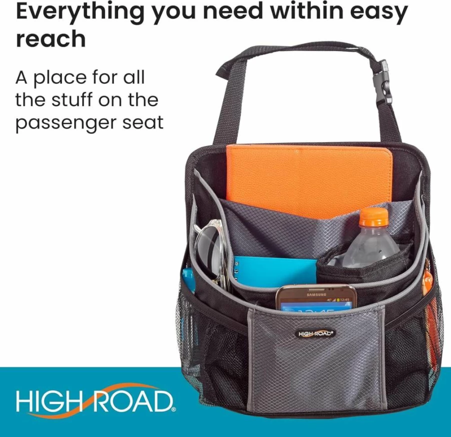 High Road DriverStash Car Seat Organizer with Insulated Cup Holder & 10 Pockets for SUVs, Trucks, Vans