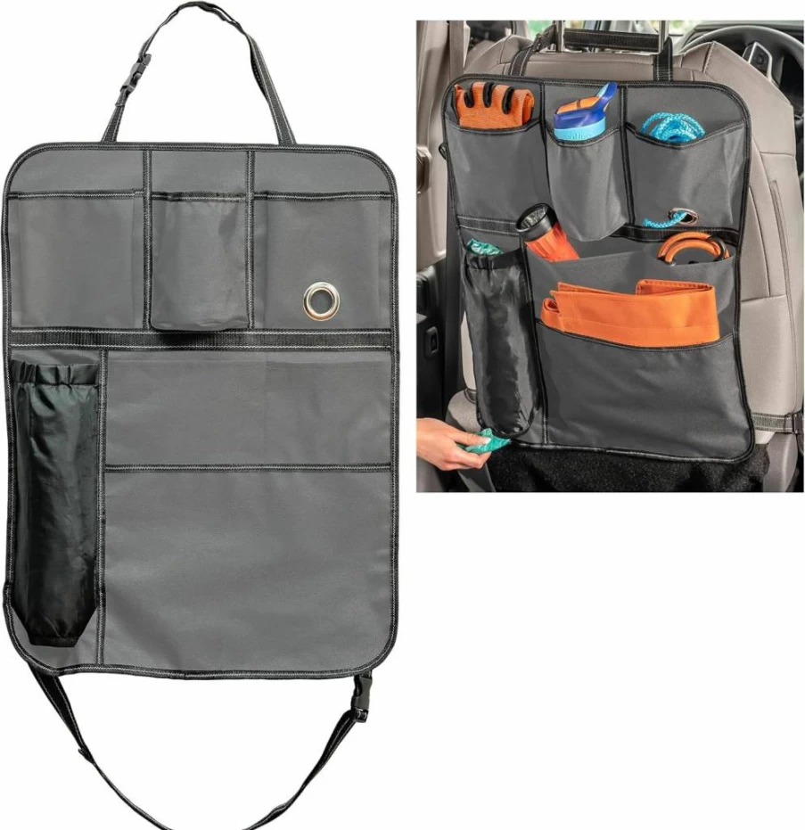 High Road Back Seat Organizer with Storage Pockets - Car Seat Protector for SUV, Truck & Van - Includes Bag Dispensers & Backpockets