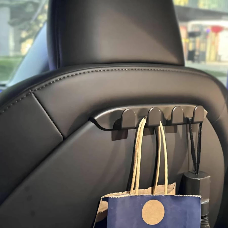 COSLAKE 2Pcs Tesla Model 3/Y Seat Hooks - Headrest Organizer & Purse Hanger Accessories (2017-2025)