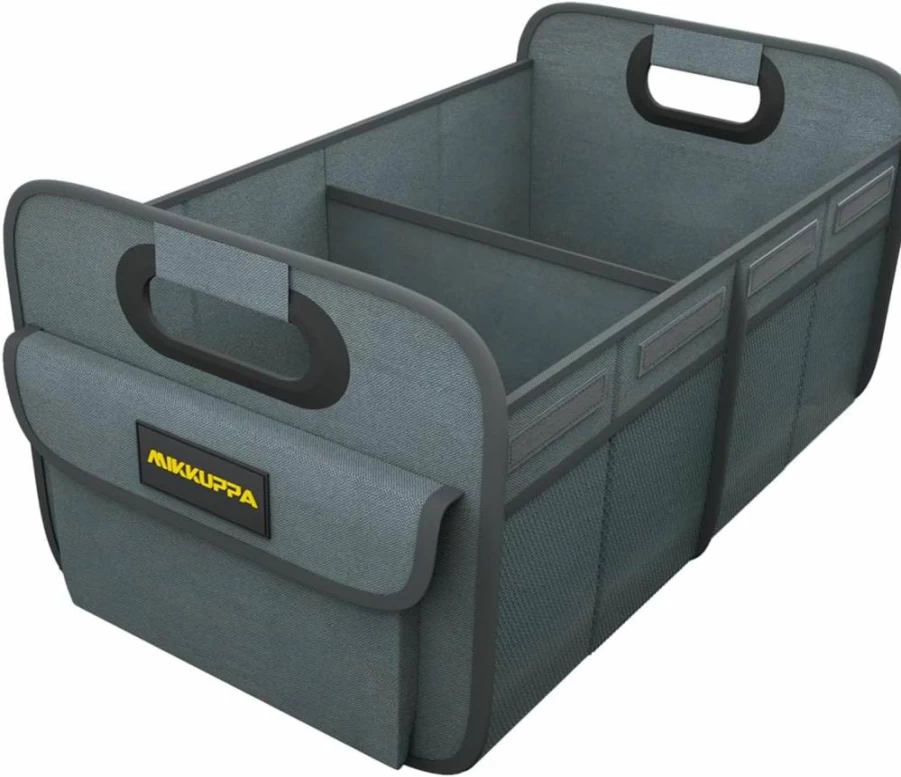 MIKKUPPA 70L Collapsible Car Trunk Organizer with Non-Slip Bottom - SUV Truck Van Storage for Groceries, Black