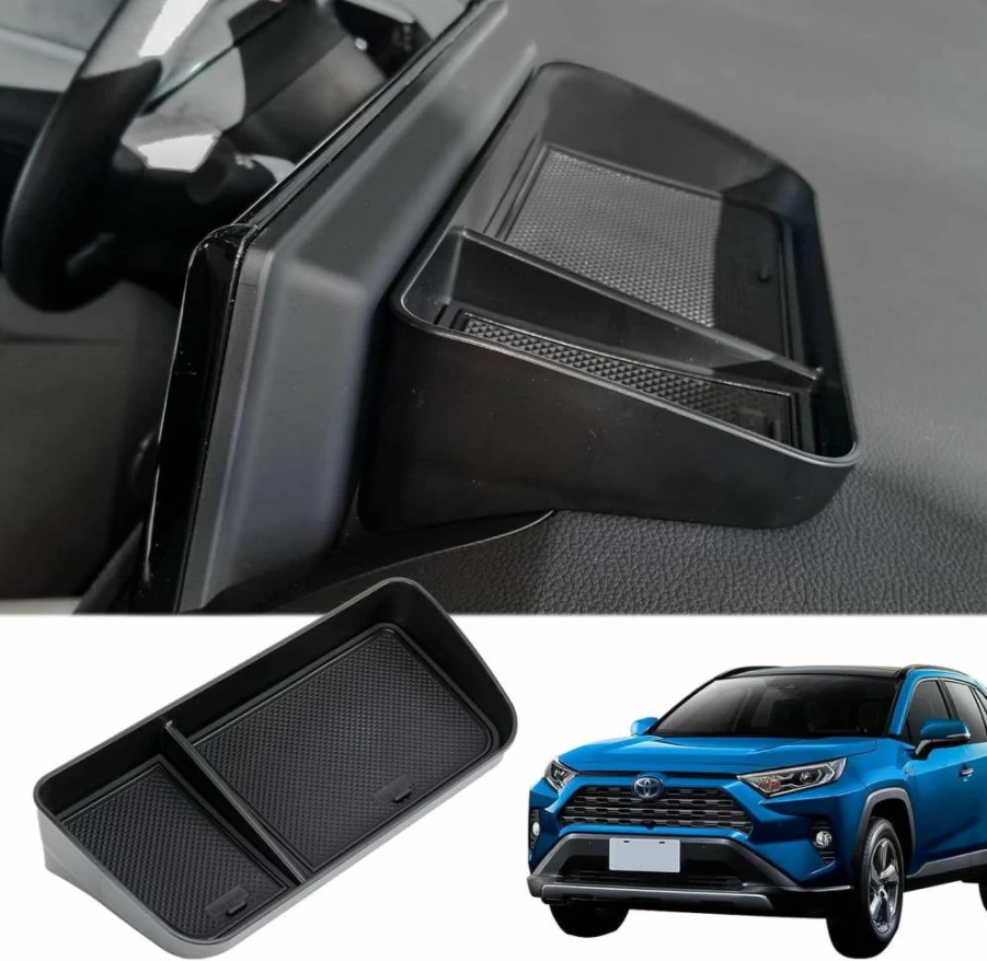 2Pcs Neepiar Center Console Organizer Tray for Toyota RAV4 2020-2025 | Armrest Storage Box Insert | Secondary Storage Accessories