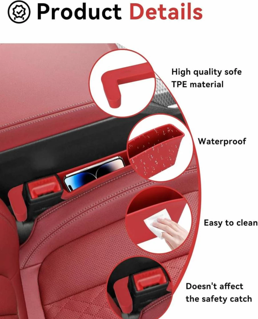 Edotim Car Seat Gap Filler Organizer with Phone Holder - 2Pcs Black Universal Fit for Car, SUV, Truck Accessories