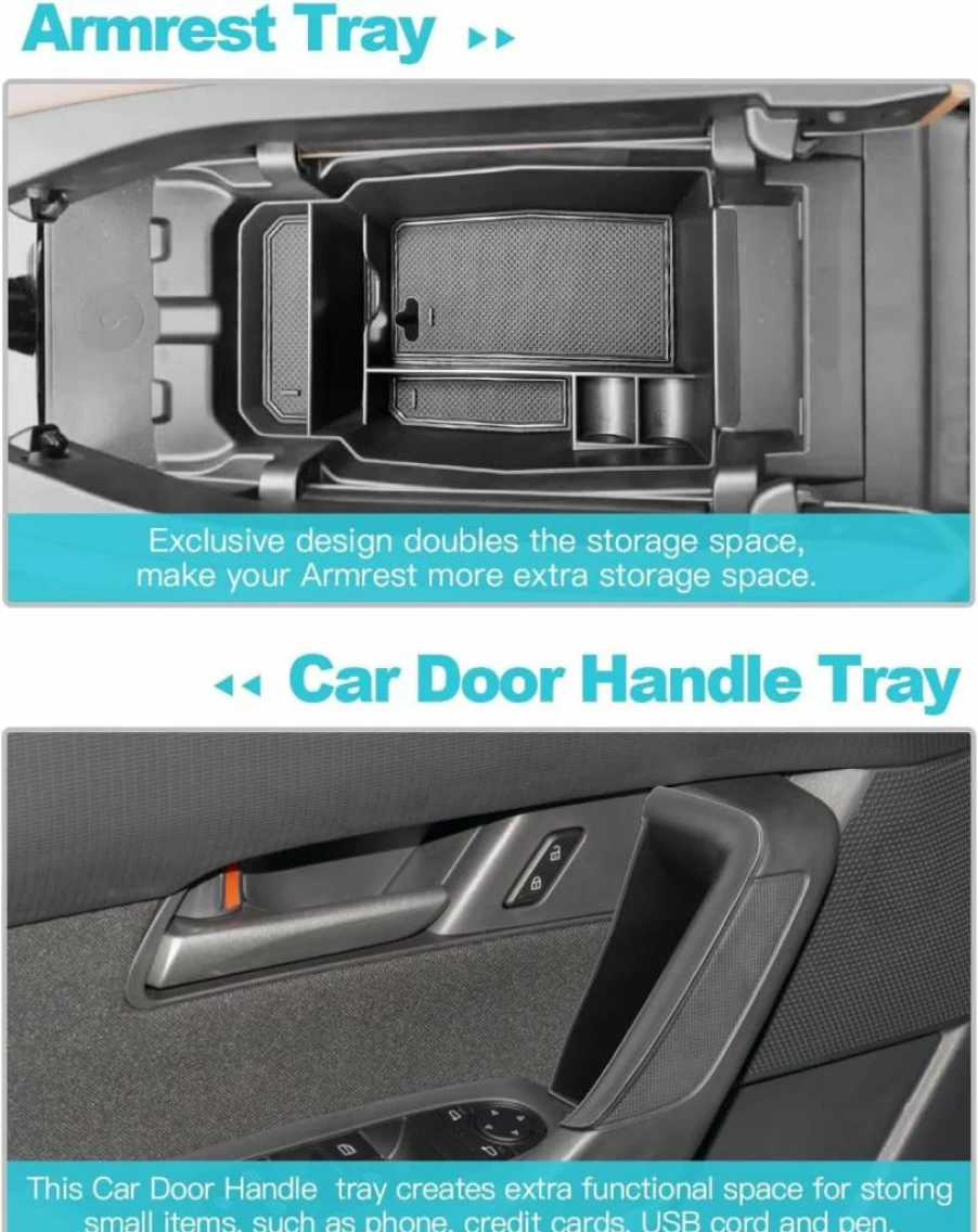 CDEFG Center Console Organizer Tray for Mazda CX-50 2023-2025 Models | Armrest Storage Box Accessory (Black)