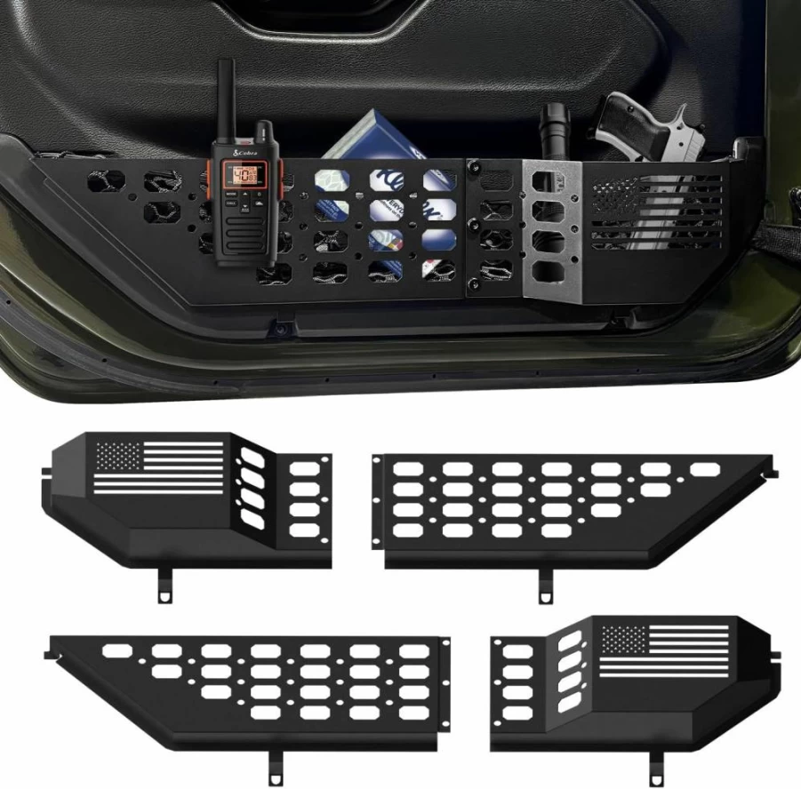 Aviolink Metal Front Pocket Storage Box for 2018-2024 Jeep Wrangler JL JLU 4XE & Gladiator JT - 2Pcs Interior Door Organizer Accessories