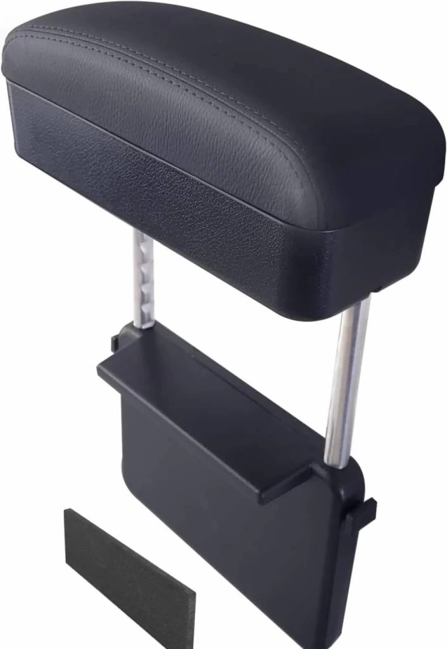 Dimeani Adjustable Car Armrest Organizer - Universal Black Storage Box with Wrist Support for Most Vehicles, Seat Gap Filler & Console Accessory