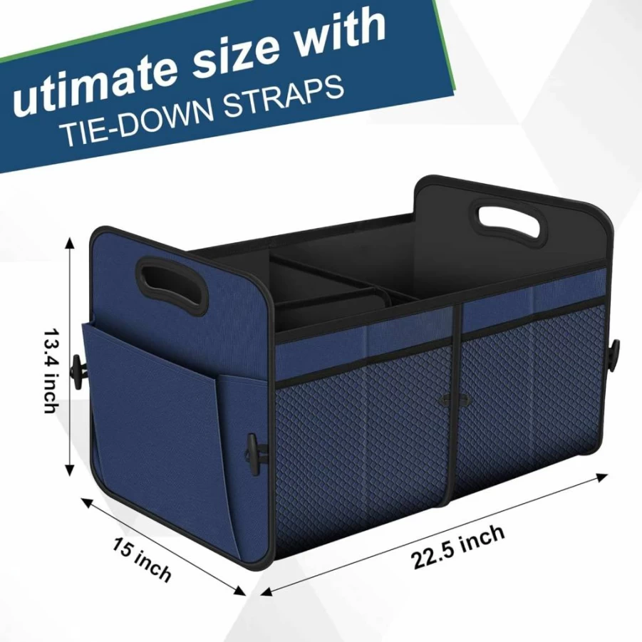 Femuar Collapsible Car Trunk Organizer - Large Capacity Waterproof Storage for SUV, Jeep, Sedan - Black Auto Accessories for Men & Women