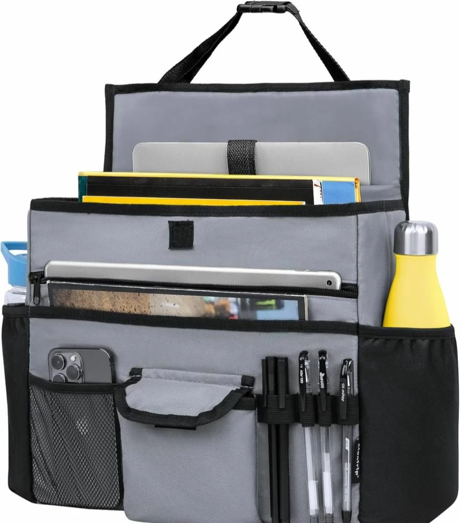 Elantrip Adjustable Car Seat Organizer - Front & Back Seat Storage for Delivery Drivers, Office Files, and Passengers