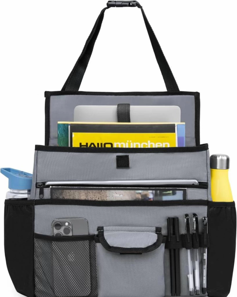 Elantrip Adjustable Car Seat Organizer - Front & Back Seat Storage for Delivery Drivers, Office Files, and Passengers