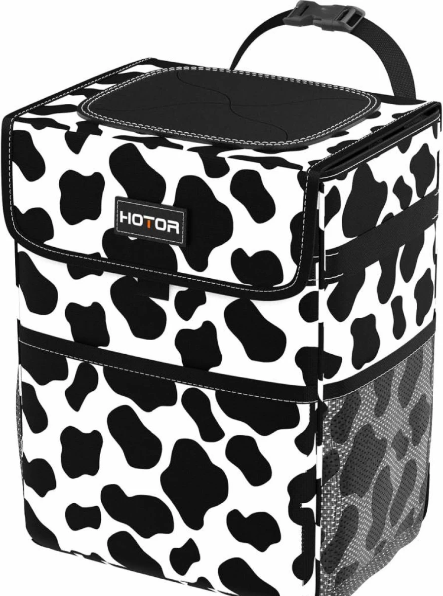 HOTOR Car Trash Can - Leak-Proof Auto Garbage Bag with Storage Pockets, Universal Vehicle Organizer for SUV/Truck/Sedan, Quick-Install Car Interior Accessory