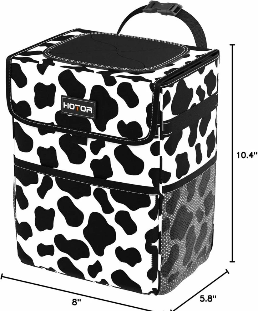 HOTOR Car Trash Can - Leak-Proof Auto Garbage Bag with Storage Pockets, Universal Vehicle Organizer for SUV/Truck/Sedan, Quick-Install Car Interior Accessory