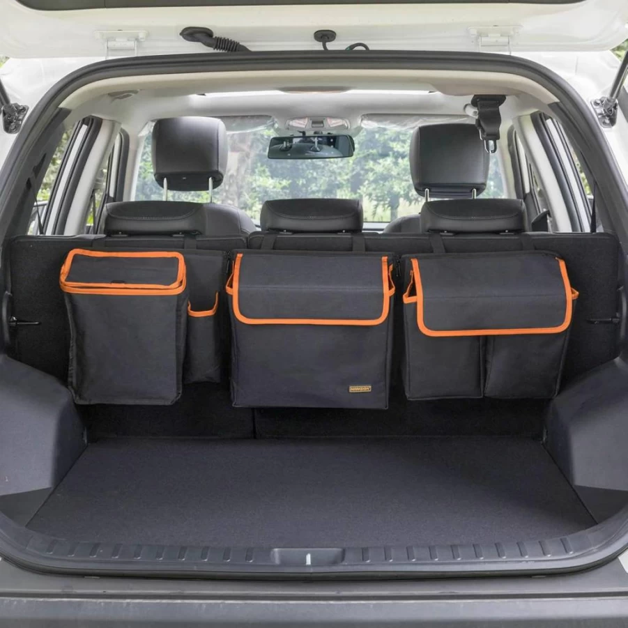 MARKSIGN Deluxe SUV & RV Trunk Organizer with Detachable Storage Modules and Built-In Cooler for Medium to Large Vehicles - Patent Pending