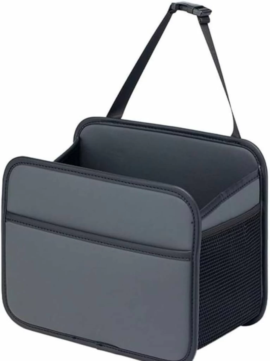 ZIBREJEJ Car Seat Organizer with Storage Pockets, Trash Bag & Tablet Holder - Gray Back Seat Organizer for Travel Accessories