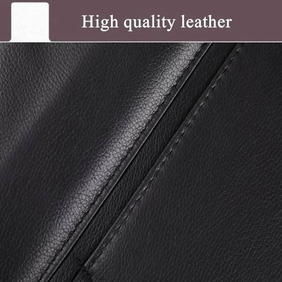 2 Pack SANMITTI Premium PU Leather Car Seat Back Organizer with Cup Holders - Universal Back Seat Protector, Kick Mats & Travel Storage Accessories (Black)