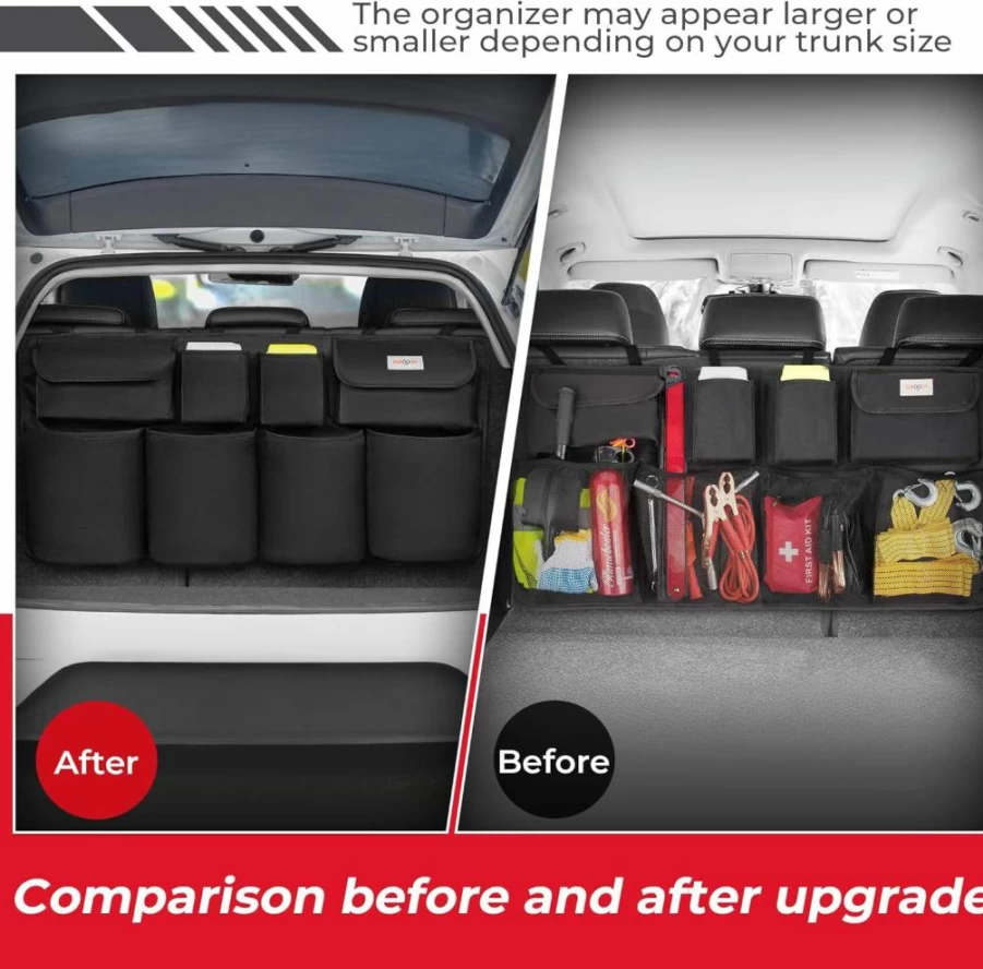 SURDOCA SUV Hanging Trunk Organizer - 7-Layer Car Storage Solution, Space-Saving Interior Accessories for Vehicles