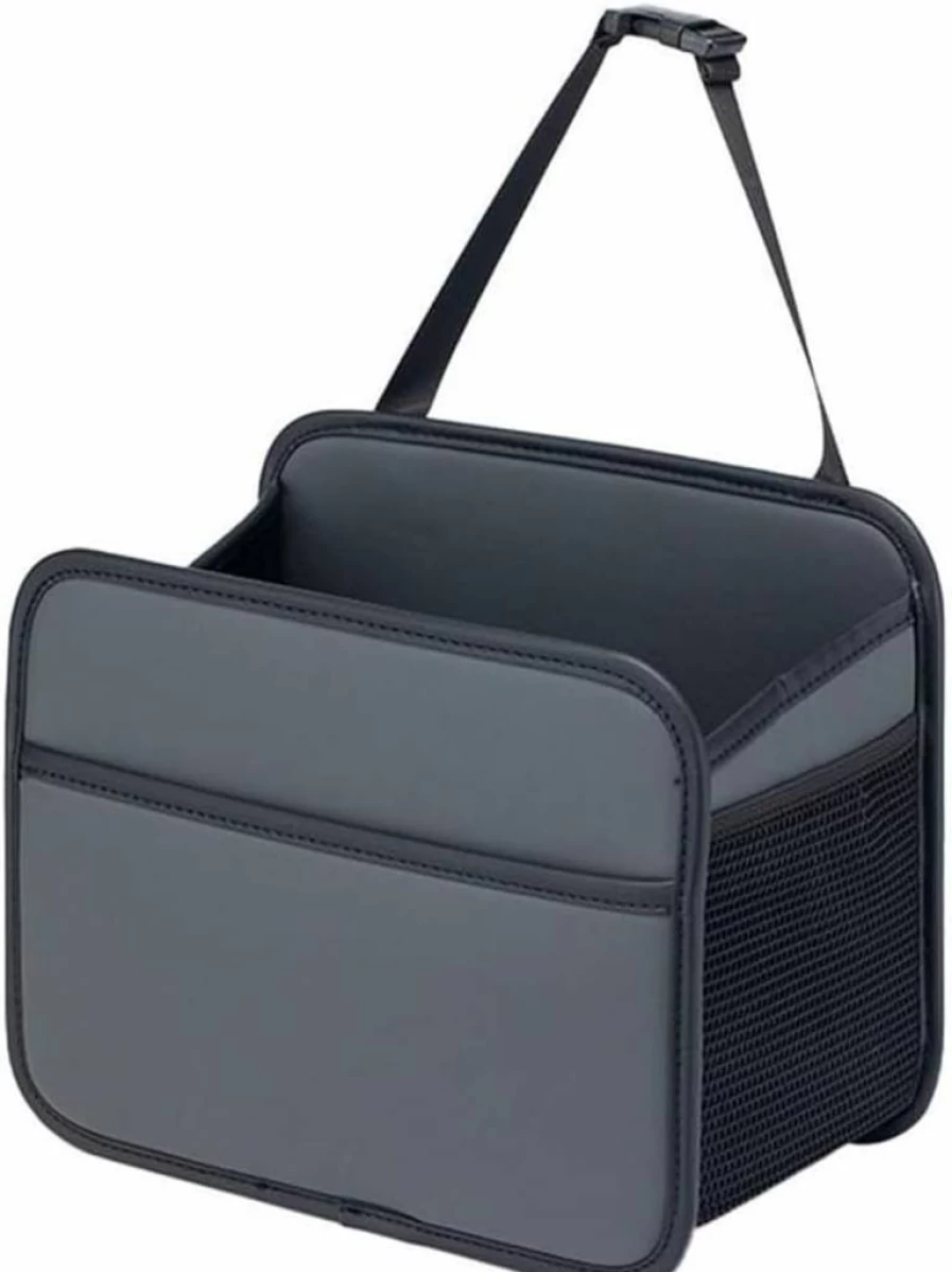 ZIBREJEJ Car Seat Organizer - Back Seat Storage with Trash Bag, Drink Holders & Tablet Pocket for Travel Accessories (Black)