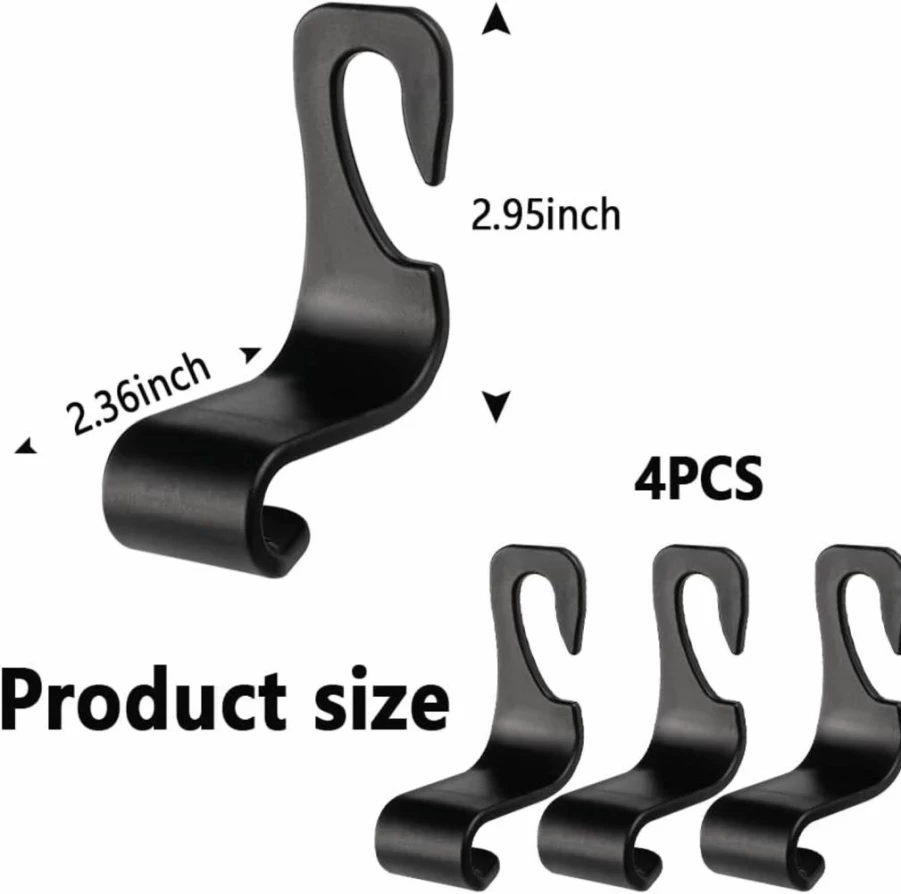 NHHC Universal Car Headrest Hook - 33Lb Heavy Duty Hanger for Purses, Bags, Coats & Groceries | Truck & SUV Seat Organizer for Hard Hats, Umbrellas & Accessories
