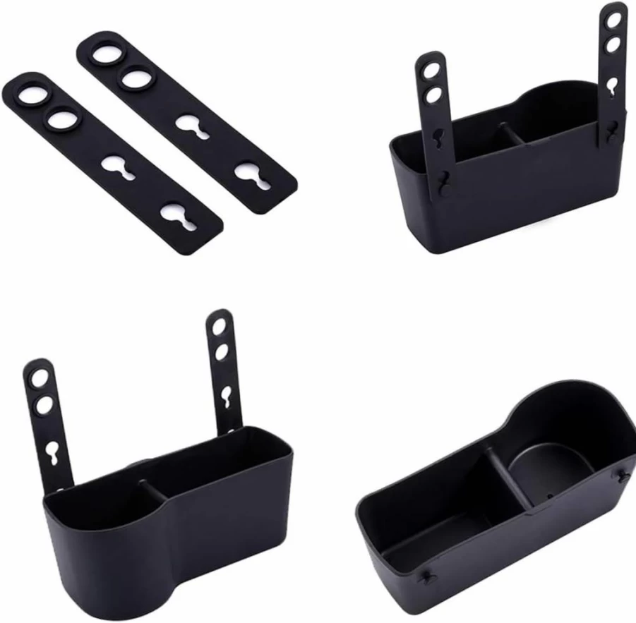 Faguan Universal Car Headrest Organizer with Cup Holder, Food Tray & Storage Pocket - Hands-Free Back Seat Convenience (Black)