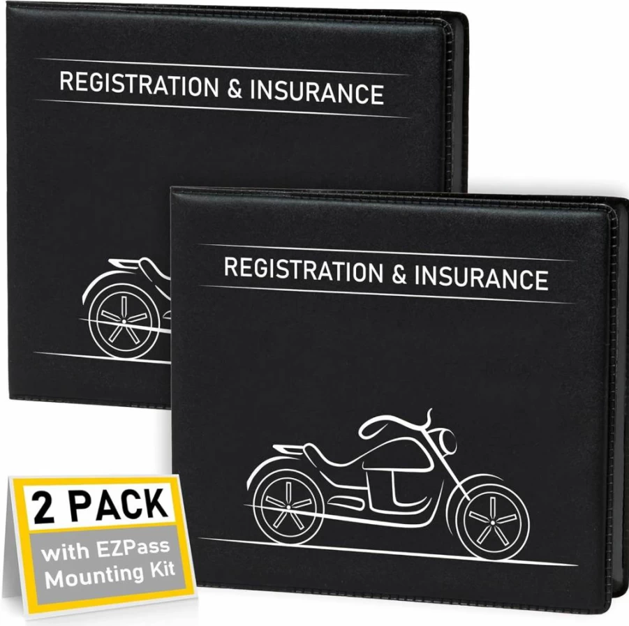 CANOPUS Car Document Holder (2 Pack) - Vehicle Registration & Insurance Card Organizer for Auto, Truck, Motorcycle, Trailer