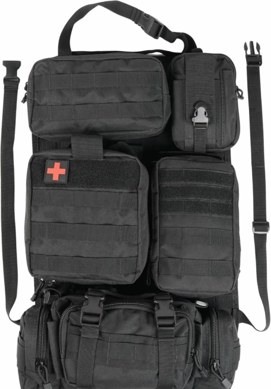 STUFFSTASH Universal Car Seat Organizer - Tactical MOLLE Panel Storage Bag with 5 Detachable Pouches, Extra Long Straps for All Vehicles