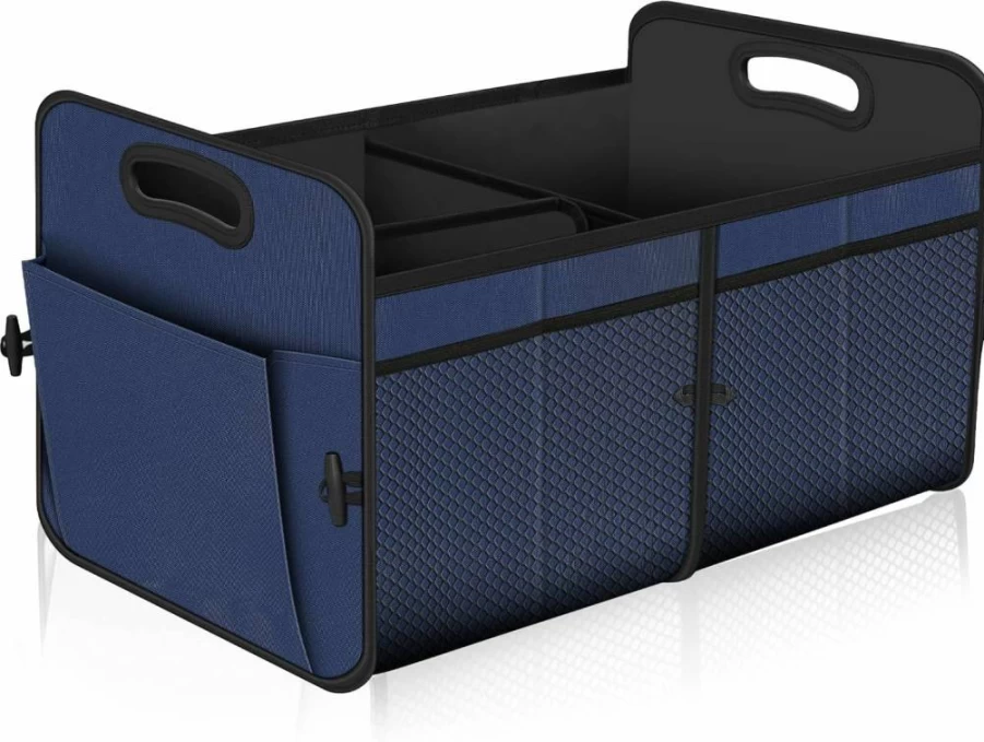 Femuar Large Waterproof Collapsible Car Trunk Organizer for SUV Jeep Sedan - Leopard Print Storage with High Capacity