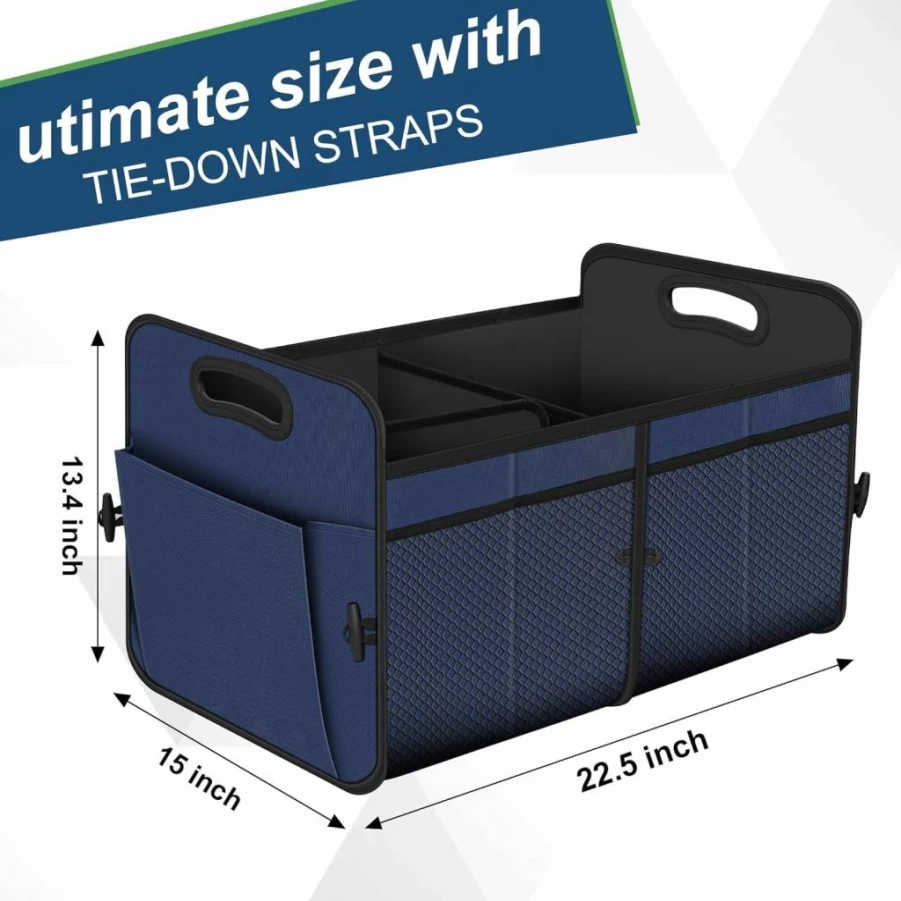 Femuar Large Waterproof Collapsible Car Trunk Organizer for SUV Jeep Sedan - Leopard Print Storage with High Capacity