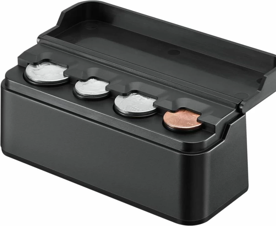 JOYTUTUS Universal Car Coin Holder - Black Money Organizer & Change Dispenser for Most Vehicles (1-Pack)