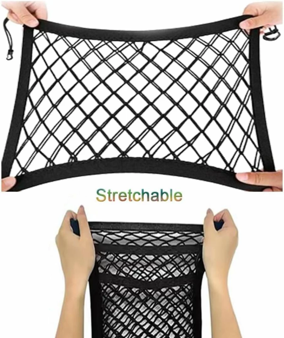 LNtech 3-Layer Car Seat Organizer - Mesh Storage Net for Backseat, Pet Barrier, Kids Toy Holder & Multi-Purpose Vehicle Organizer Pouch