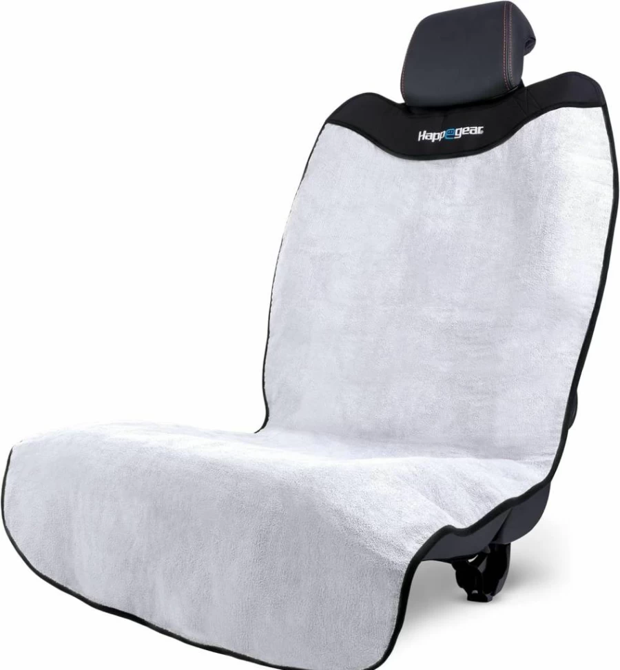 HAPPEGEAR Universal Waterproof Car Seat Cover - Non-Slip Silver Protector for Front & Back Seats, Machine Washable, Easy Installation & Storage