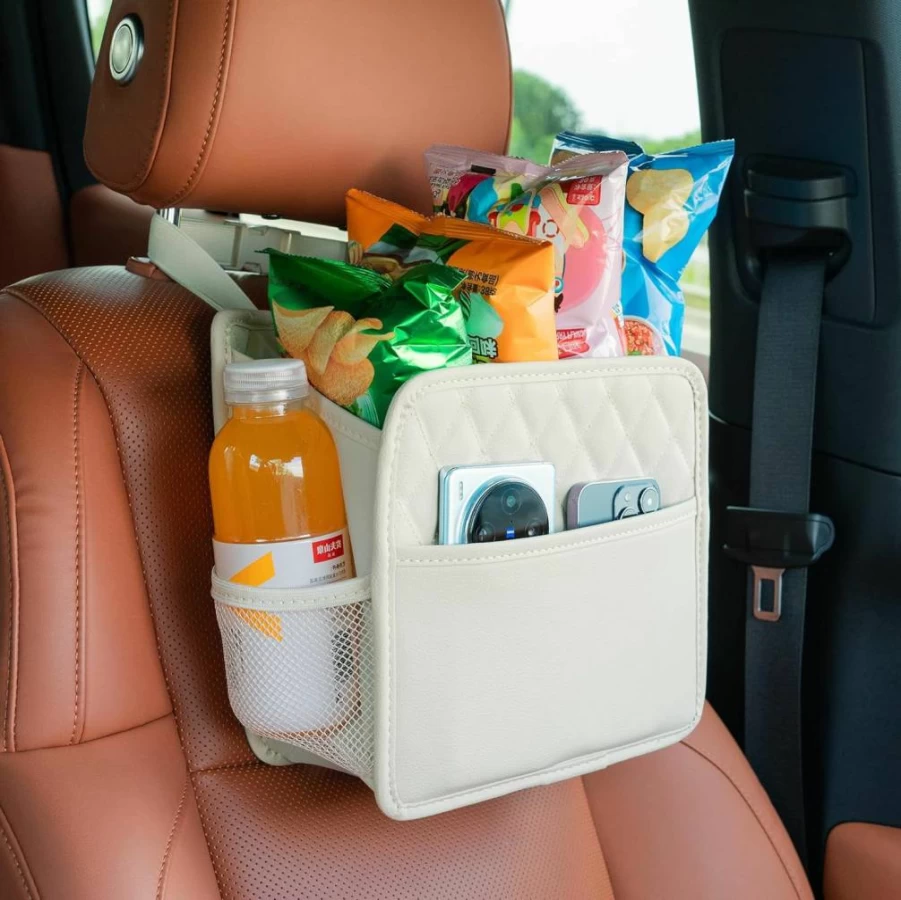 FrgKbTm Car Seat Organizer - Multi-Pocket Hanging Storage Bag for Travel, Documents, Bottles & Kids Accessories