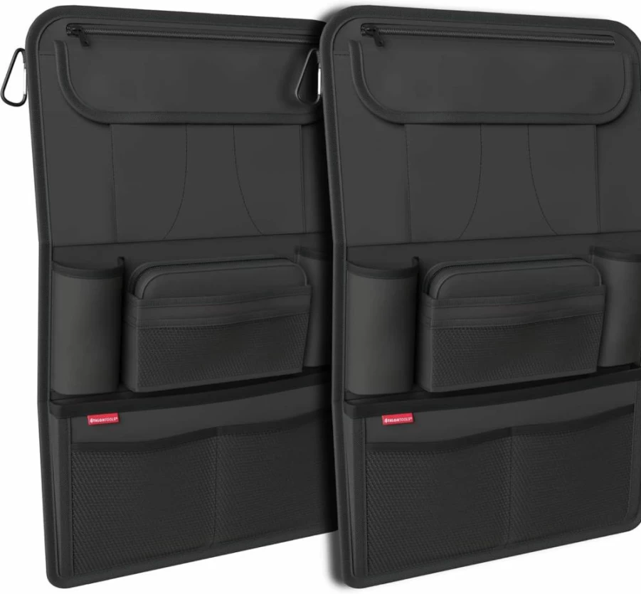 ATHLON TOOLS Car Seat Organizer with Tablet Holder - Reinforced Back, Extra Pen Pockets - Universal Fit for Business & Kids - German Design