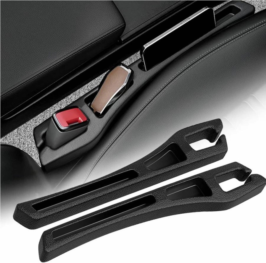 Figpade 2Pcs Universal Car Seat Gap Filler Organizer – Multifunctional Storage for Phone, Keys, and Accessories to Prevent Items Falling Between Seats
