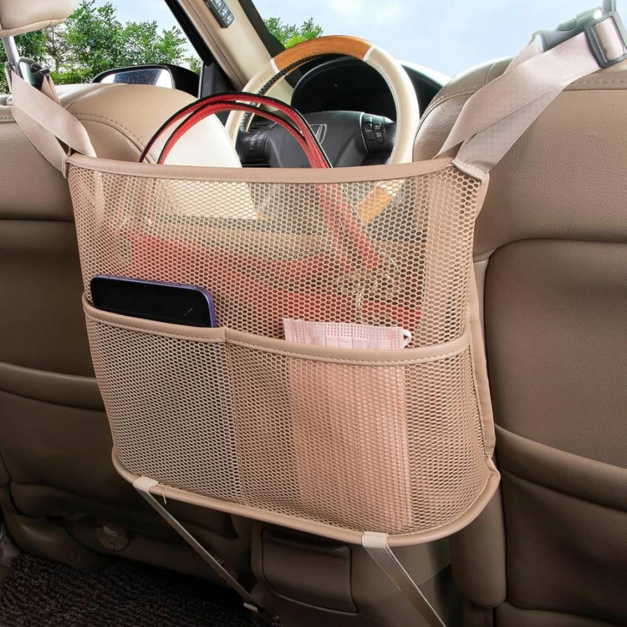 Eing Car Seat Organizer - Large Black Storage Holder for Purses, Handbags, Toys & Travel Accessories