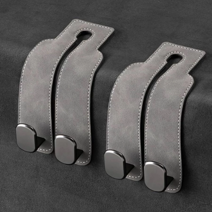 Amelity 2 Pack Brown Car Purse Hooks for Headrest - Heavy Duty Bag Holder for Car Seat, Purse, and Luggage Accessories