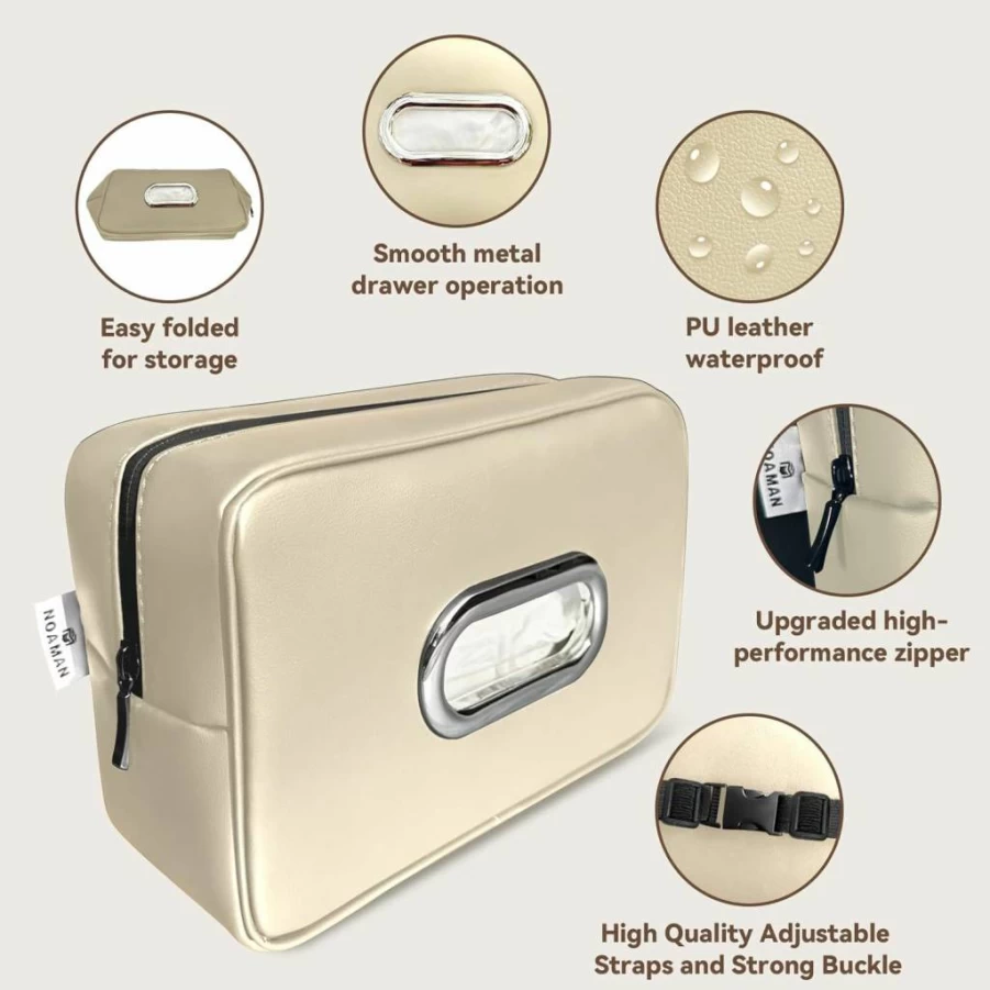 Noaman Premium PU Leather Car Tissue Box Holder - Backseat Napkin Organizer for Standard 120-Count Kleenex, Black Car Accessory for Enhanced Vehicle Organization