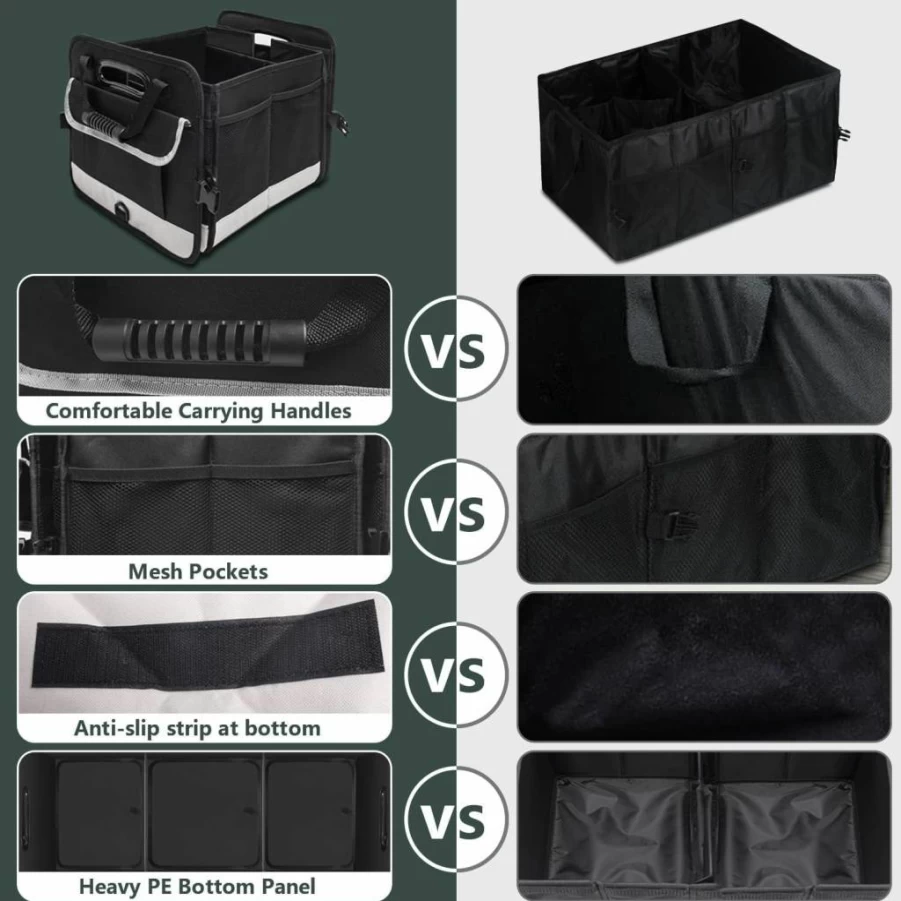 AOPHY 95L Waterproof Trunk Organizer for Car SUV Truck - Large Storage with Non-Slip Bottom & Retractable Straps - Portable Cargo Organizer for Men Women