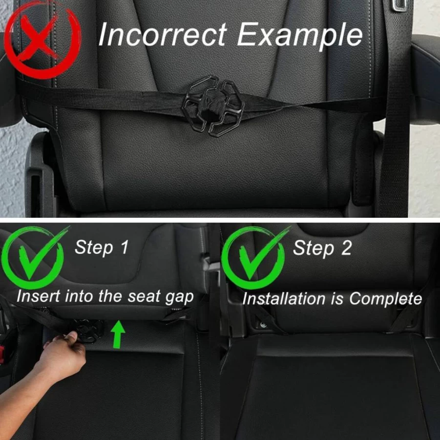 GMQ Black Backseat Car Organizer with Foldable Tablet Holder, Multifunctional Storage Box for Car Seat - 1 Pack, Plain Weave Design