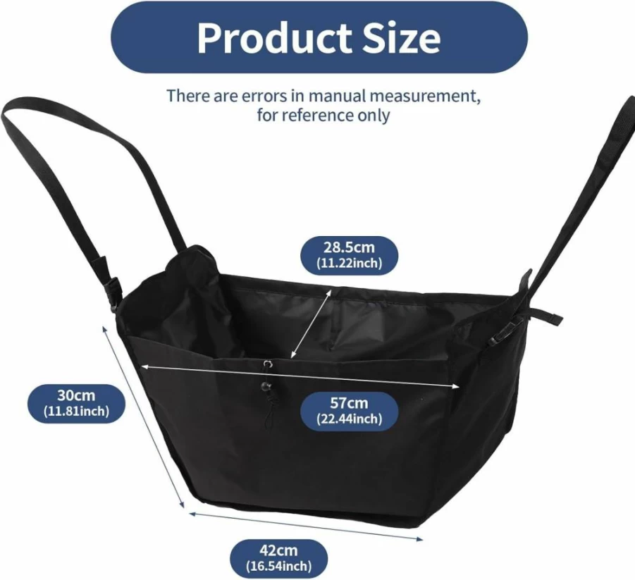 ECOSHIRE Car Seat Organizer - Large Foldable Hanging Storage Bag with Drawstrings, Reusable Travel Tote for Shopping & Passenger Seat Accessories
