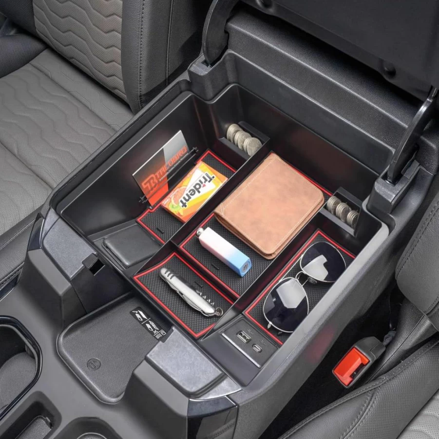 TACOBRO Center Console Organizer Tray for 2022-2025 Chevy Silverado & GMC Sierra 1500/2500HD/3500HD with Front Bucket Seats