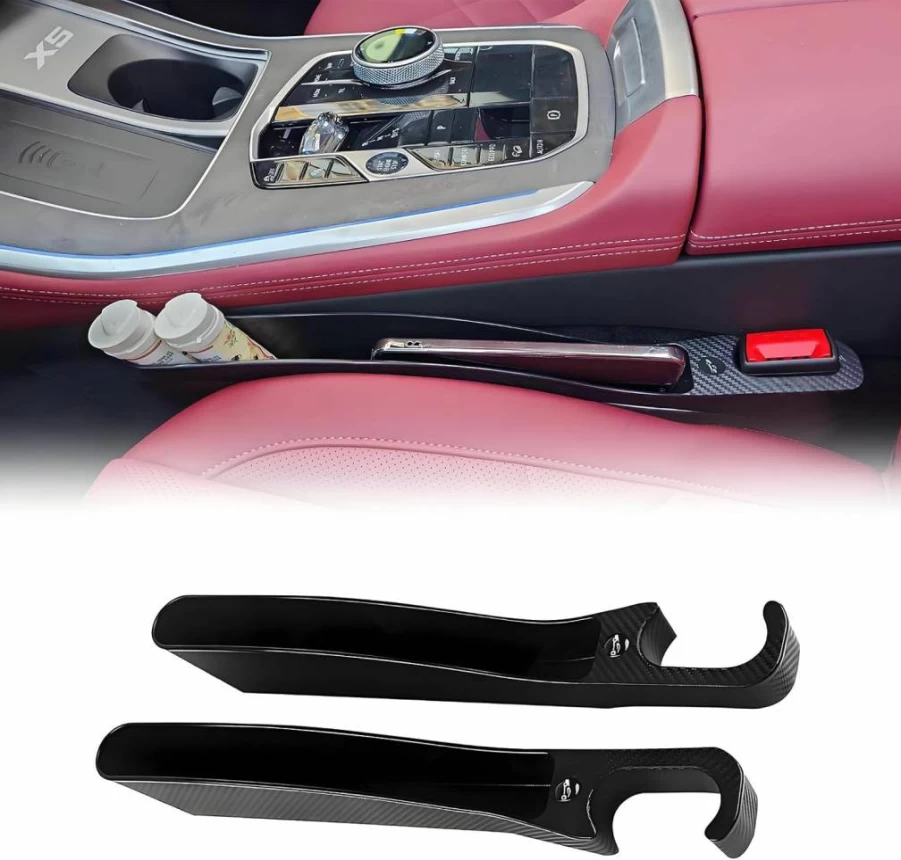 Liutengxx 2 Pack Universal Car Seat Gap Filler Organizer - Black Storage Box for Cars & Trucks, Auto Side Seat Gap Holder to Prevent Items Falling Between Seats and Console