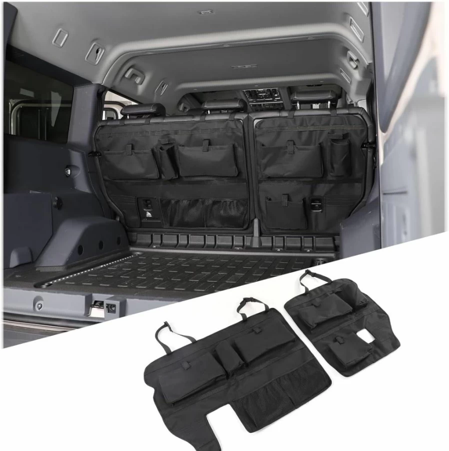 Tumukiw Foldable Car Trunk Organizer for Ineos Grenadier 2020-2024, Hanging Back Seat Storage with Adjustable Straps, Large Capacity Cargo Organizer