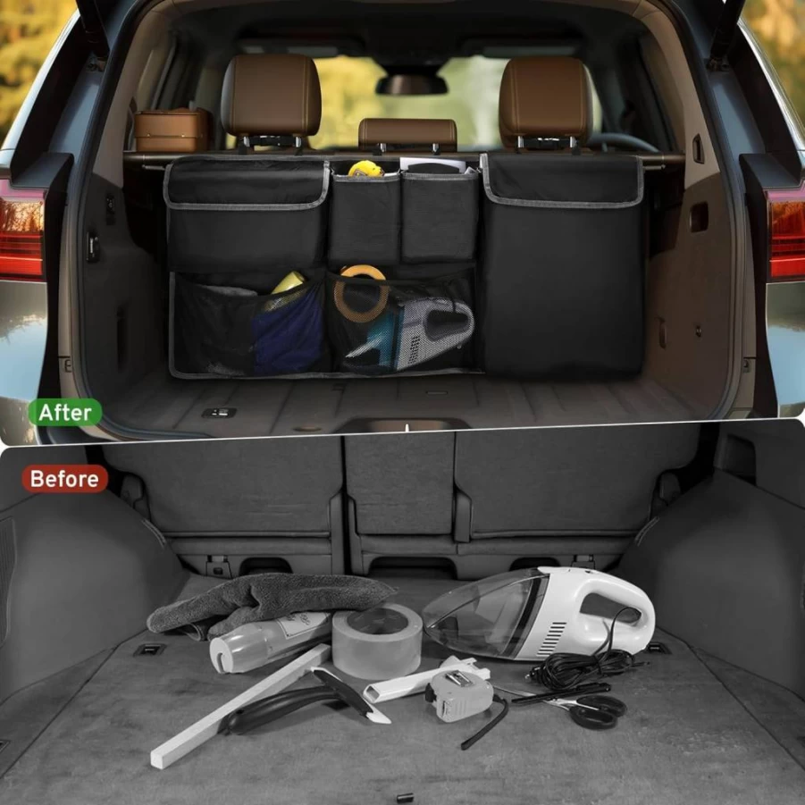 XHRING Car Trunk Organizer and Backseat Hanging Storage Bag for Subaru Crosstrek, Forester, Outback, Ascent - Premium SUV Accessories (2000-2025)