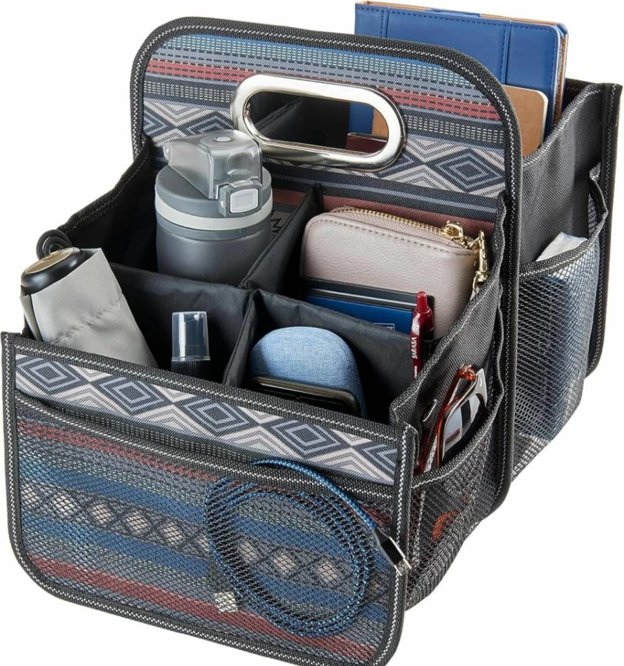 High Road Car Seat Organizer with Cup Holders - Portable Front & Middle Seat Storage Caddy for Drivers & Kids - Easy Carry Handle Auto Accessory