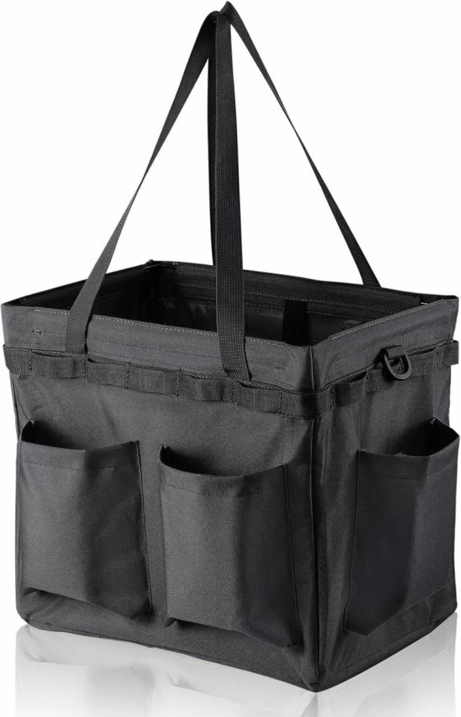 FFDZ Car Trunk Organizer - Multifunctional Storage Box for Grill Utensils, BBQ Tools, and Outdoor Camping Gear, Portable Carry Caddy with Griddle, Large Capacity Tote Bag (Black)